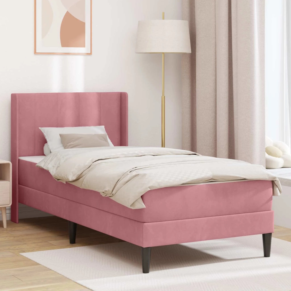 Struttura letto con materasso Rosa 90 x 190 cm Velluto 3414834