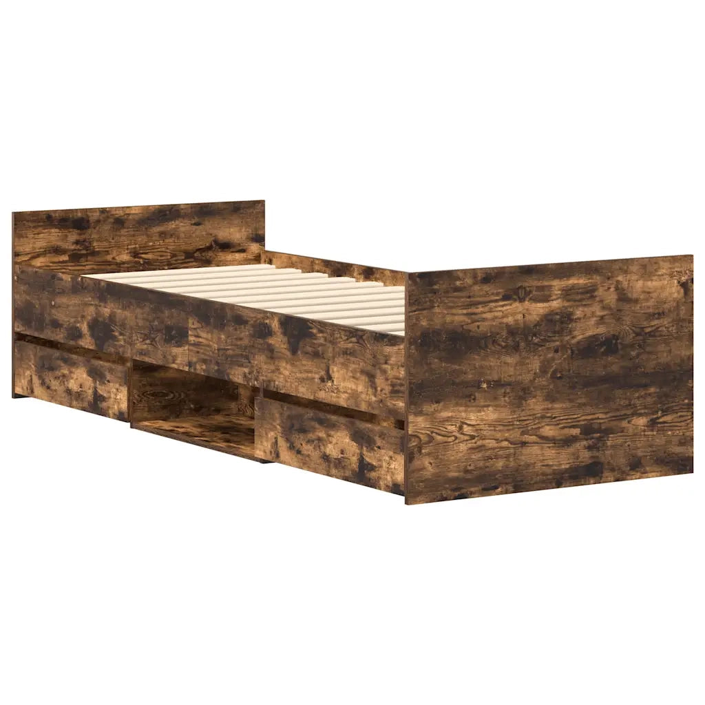 Giroletto con Testiera e Pediera Rovere Fumo 90x200 cm