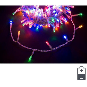 Striscia Luminosa Multicolor con 96 Lampade 5mm Filo Trasparente Bluetooth IP44 (12 Pezzi)