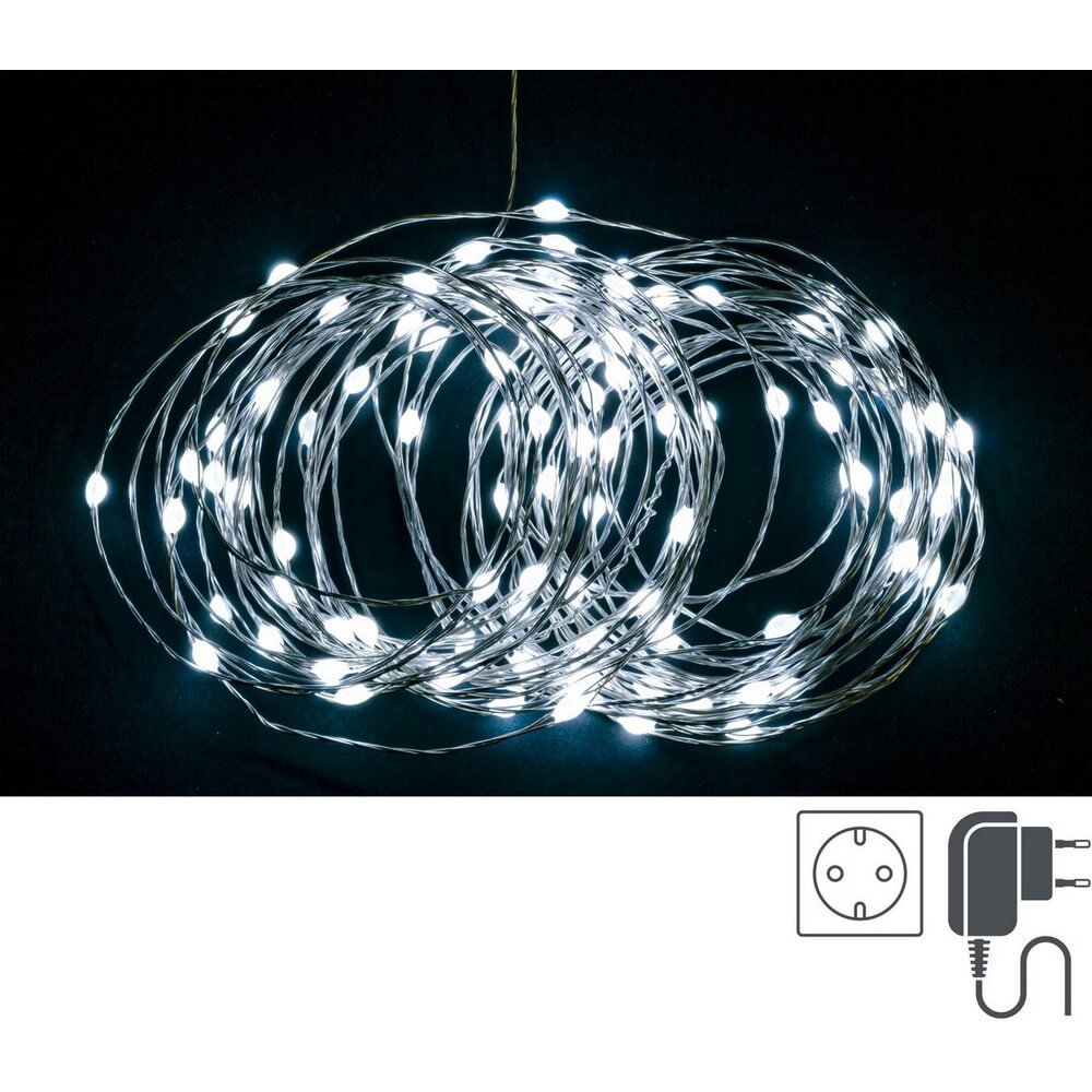 Stringa Luminosa 300 MicroLED Lux in Bianco IP44 (12 Pezzi)