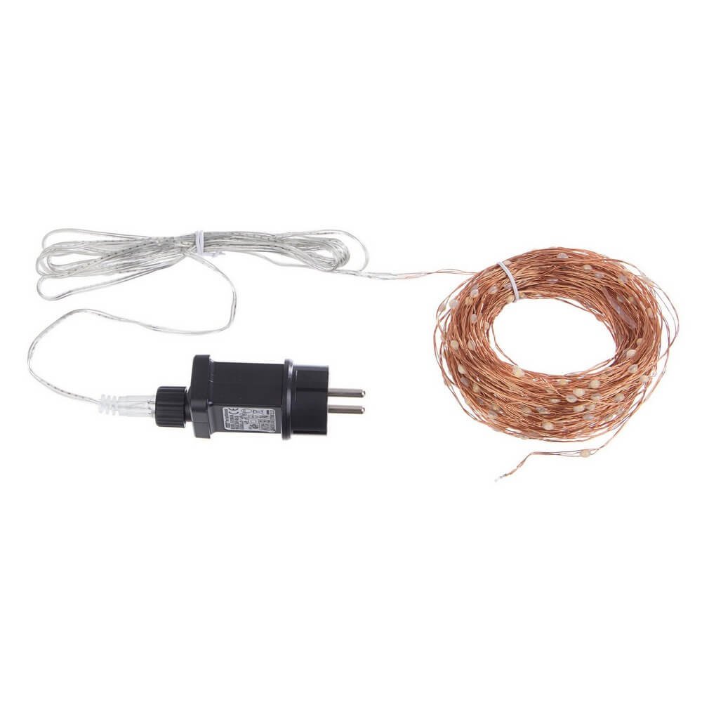 Stringa Luminosa 300 MicroLED Lux Classiche con Filo Rame IP44 (12 Pezzi)