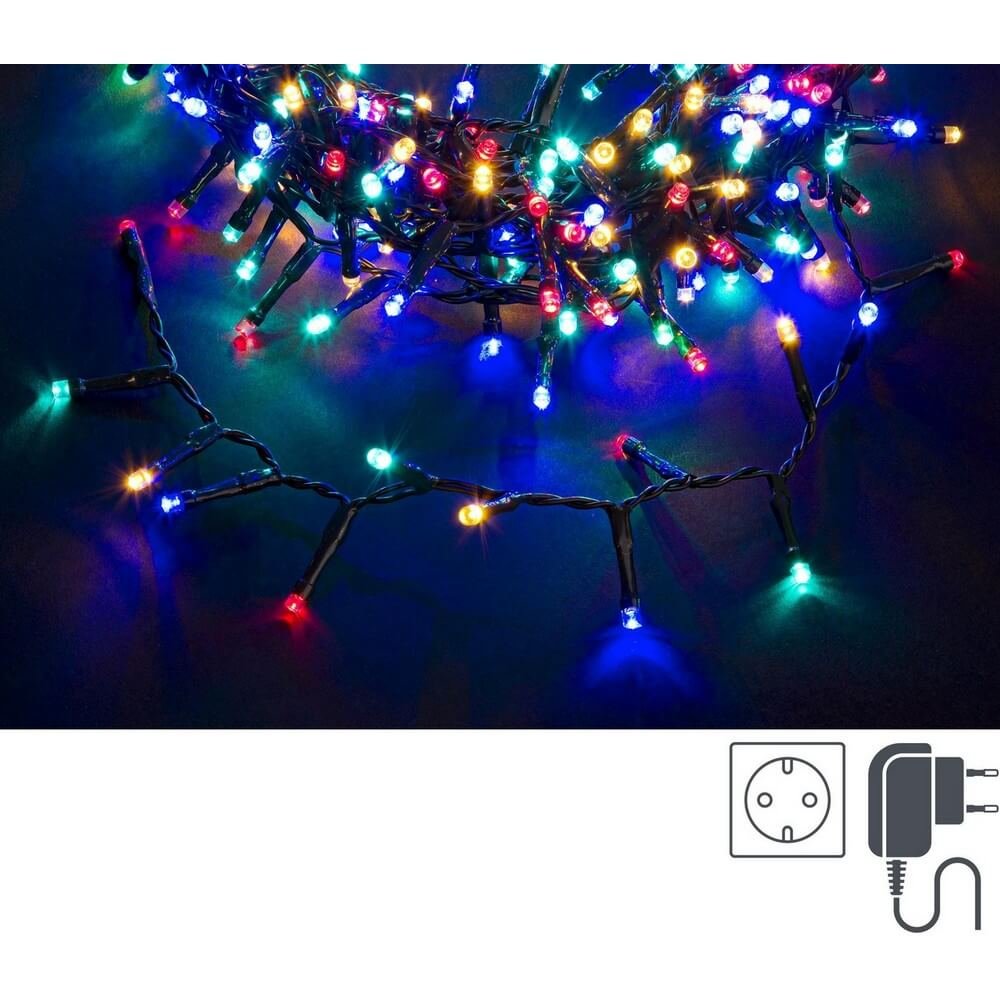 Snake luminoso 560 LED multicolore 5 mm filo verde IP44