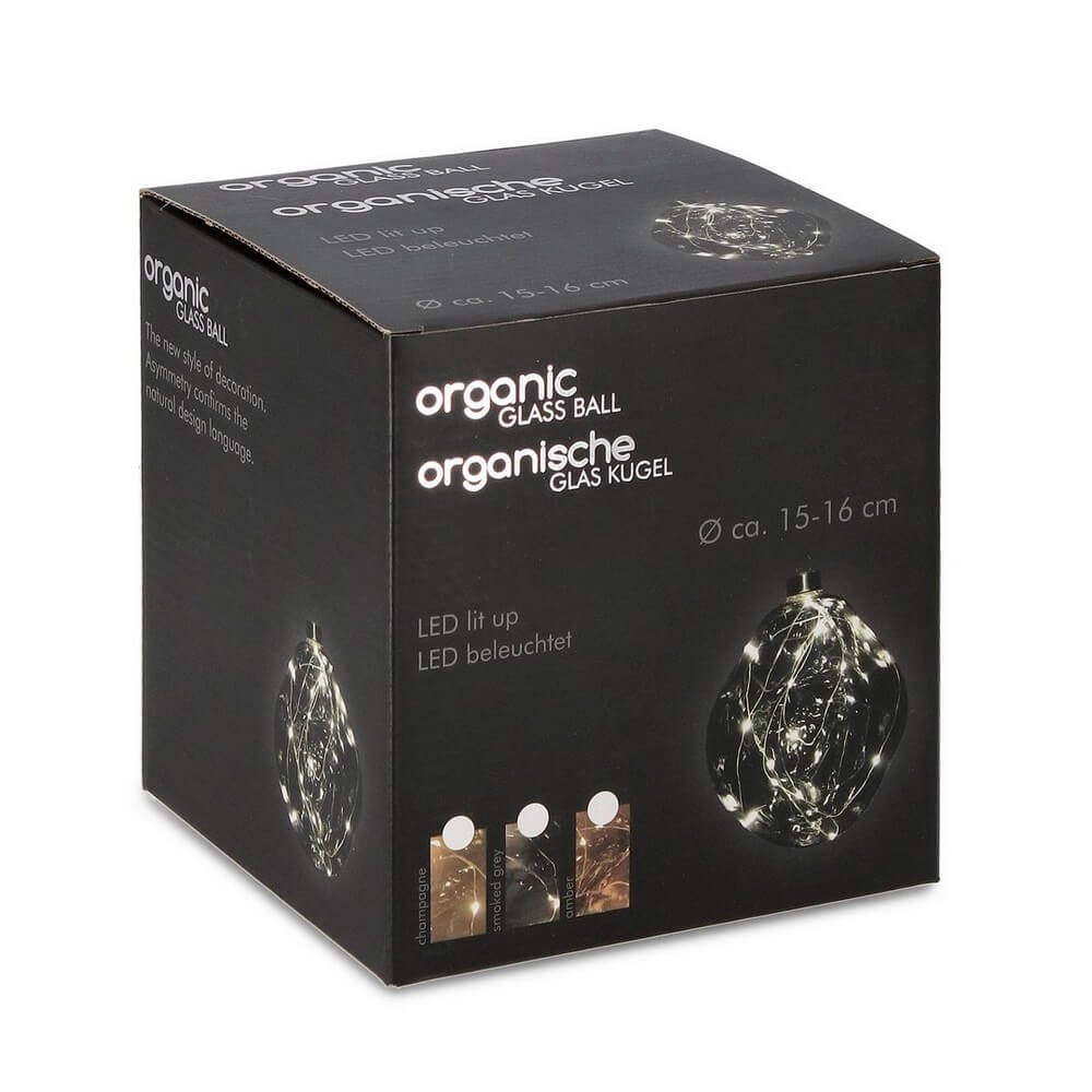 Sfera vetro Organic grigio-trasparente D150 con LED
