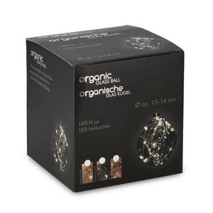 Sfera vetro Organic argento D150 con LED