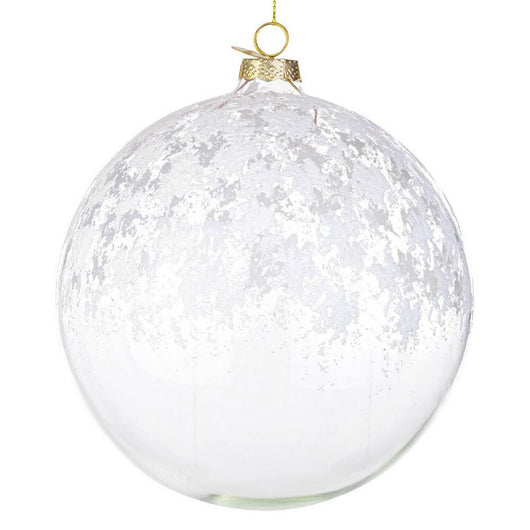 Sfera vetro Iced trasparente-bianco rosso-verde D150