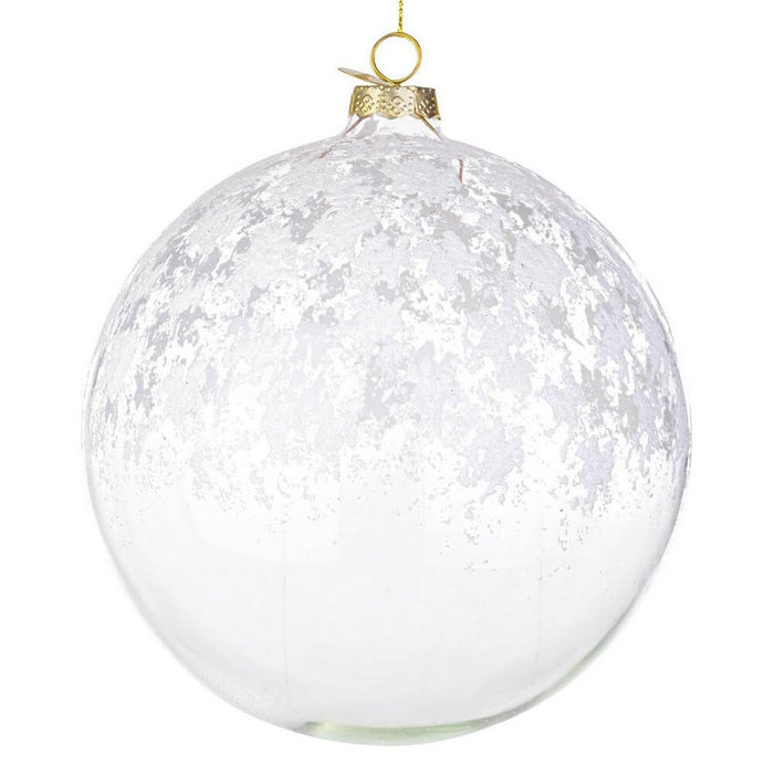 Sfera vetro Iced trasparente-bianco rosso-verde D150