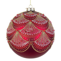 Sfera vetro Glitz rosso D150