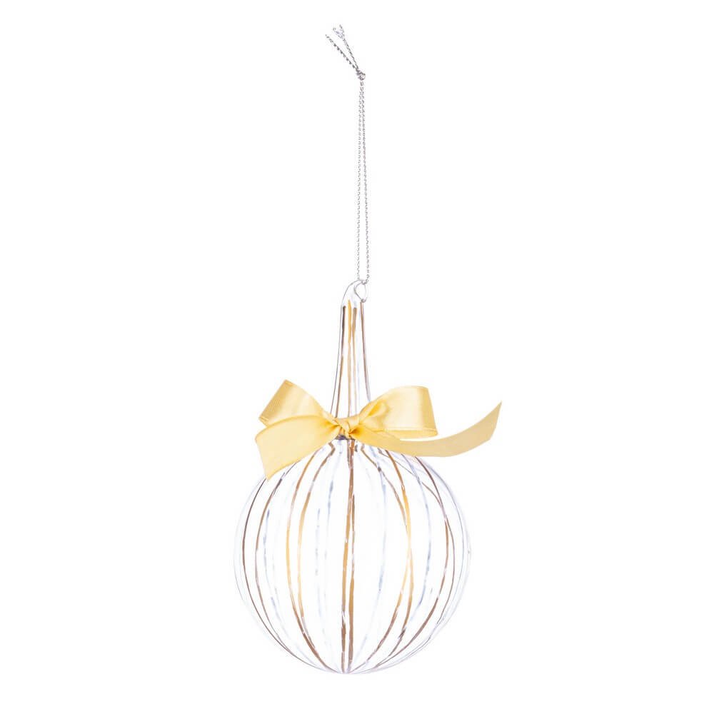 Sfera Verticale Stripe Trasparente Oro-Nero Dimensioni D80 x H13cm (6 Pezzi)