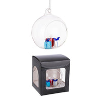 Sfera Aperta vetro Yule con 3 Regali e Scatola Diametro 80cm (6 Pezzi)