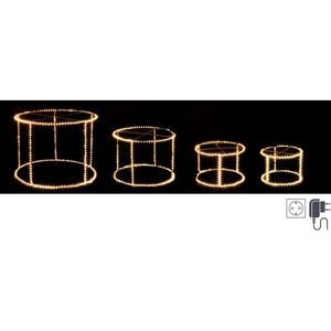 Set di 4 Cilindri Decorativi 1029 MicroLED Classiche in Rame