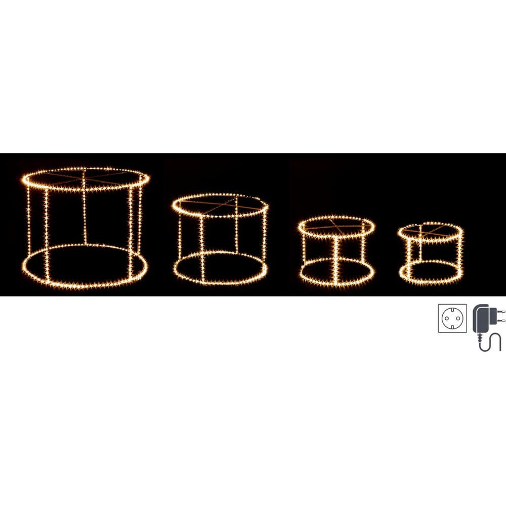 Set di 4 Cilindri Decorativi 1029 MicroLED Classiche in Rame