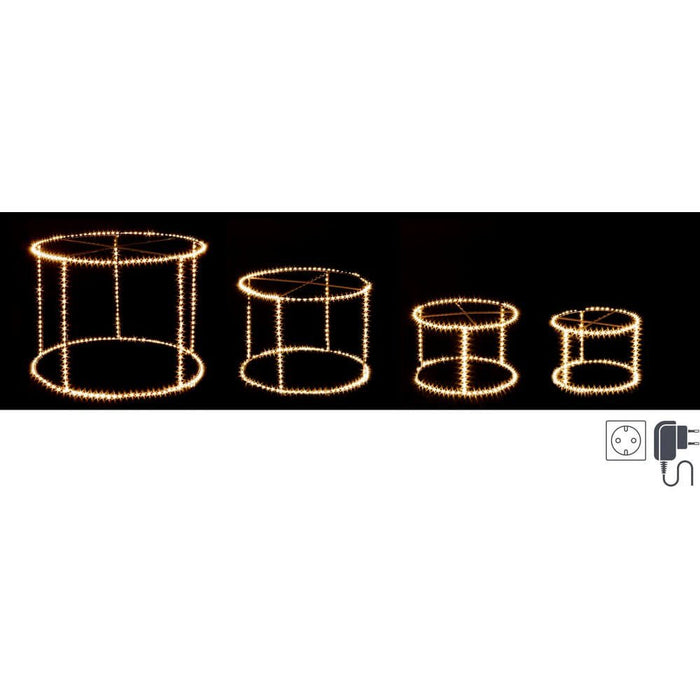 Set di 4 Cilindri Decorativi 1029 MicroLED Classiche in Rame