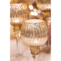 Set di 3 portacandele 1 pezzo Sheila calice oro