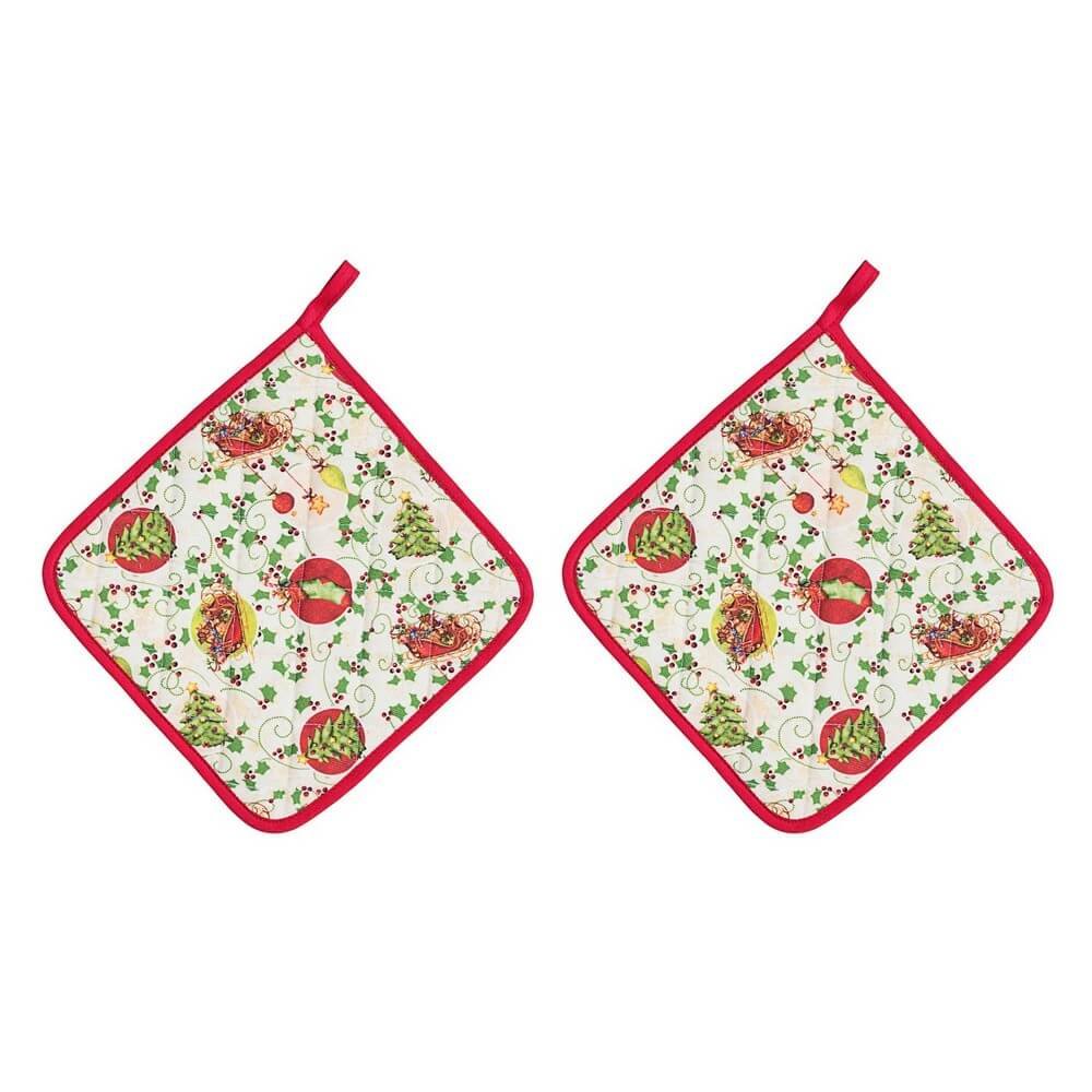 Set di 2 presine con decorazioni a palline