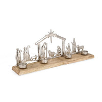 Portacandela 4 pezzi Kristeen nativitÃ  naturale-alluminio