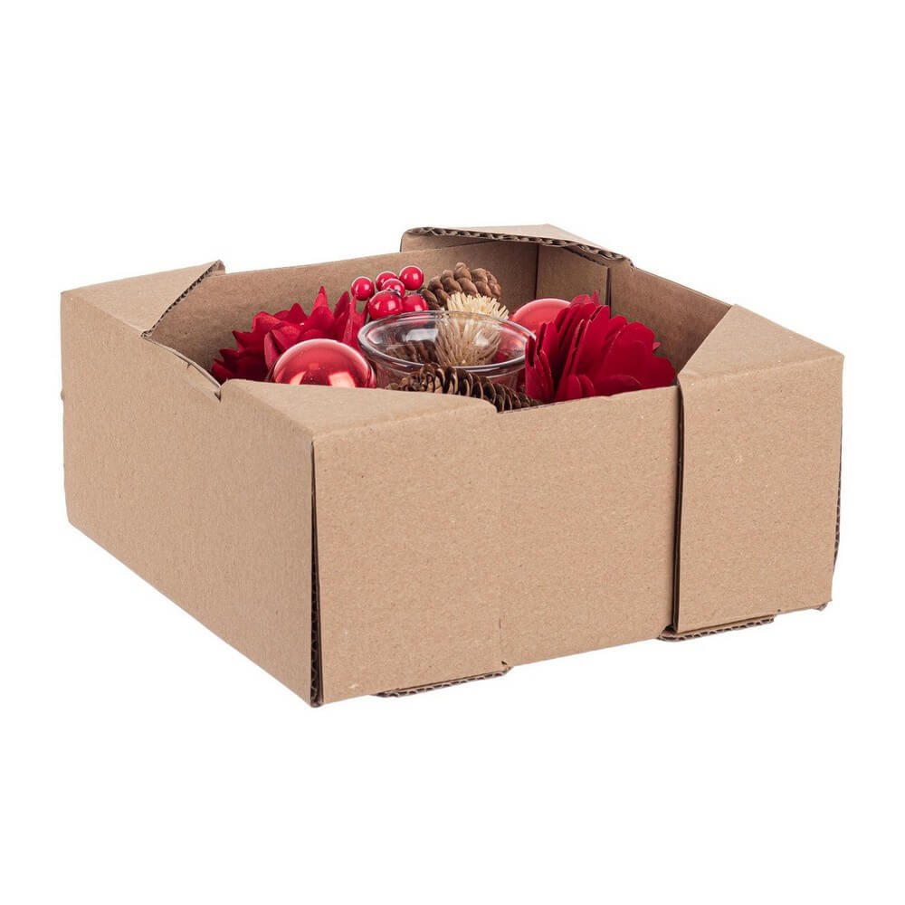 Portacandela 1 pezzo Alissa rosso-naturale