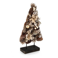 Pino Alara con Stand e Poinsettia Champagne H41.5cm (4 Pezzi)