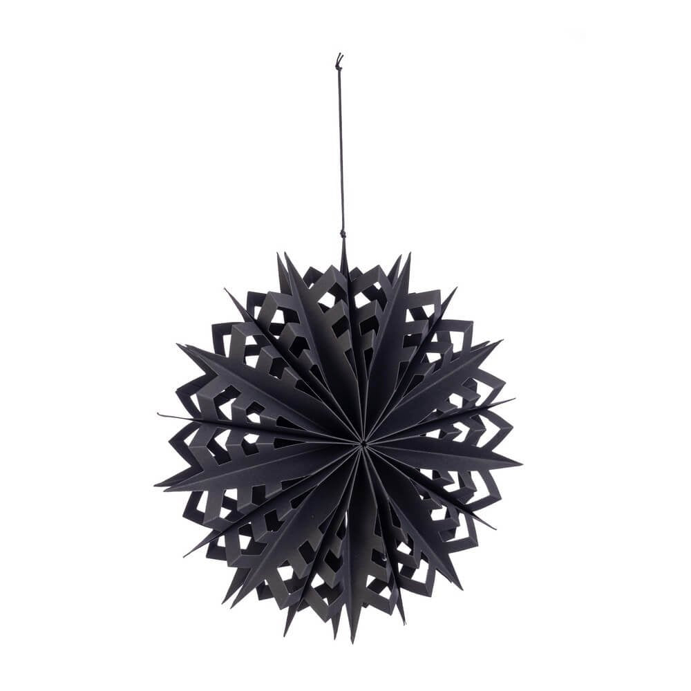 Pendaglio Vik Fiocco design 003 in Carta Nera Diametro 30cm (6 Pezzi)