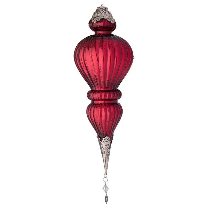 Pendaglio vetro Blaze goccia rosso lucido H37