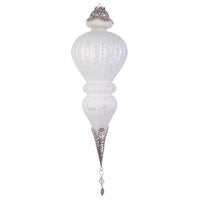 Pendaglio vetro Blaze goccia bianco opaco H37