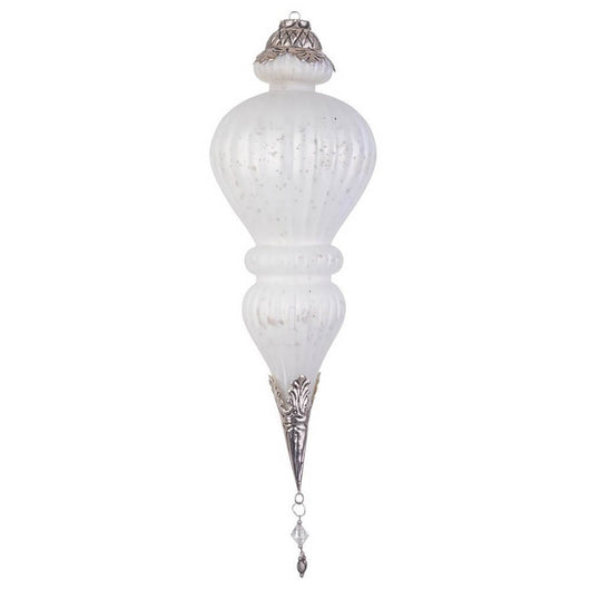 Pendaglio vetro Blaze goccia bianco opaco H37