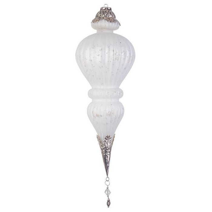 Pendaglio vetro Blaze goccia bianco opaco H37