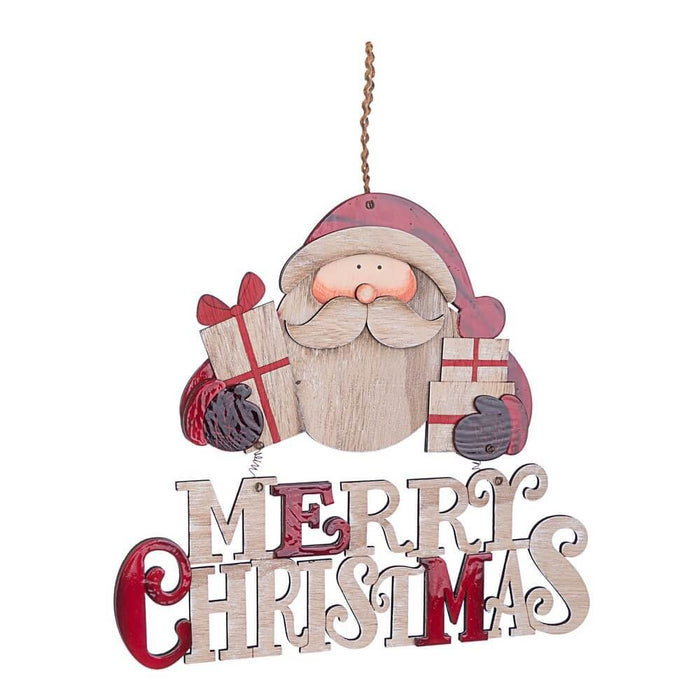 Pendaglio Gregory con Babbo Natale e Scritta Altezza 38cm (6 Pezzi)