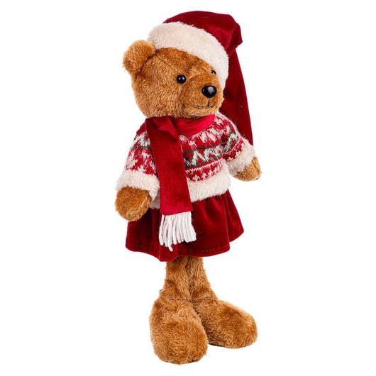 Orso Ralphy Decorativo con Gonna Rossa Altezza 40cm (4 Pezzi)