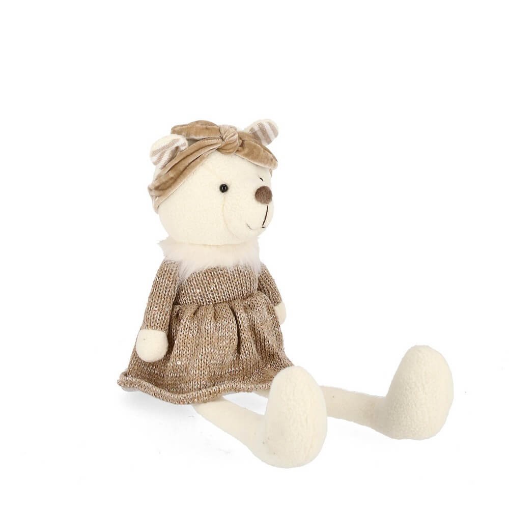 Orso Kary Statua Gonna Beige Altezza 51cm (4 Pezzi)