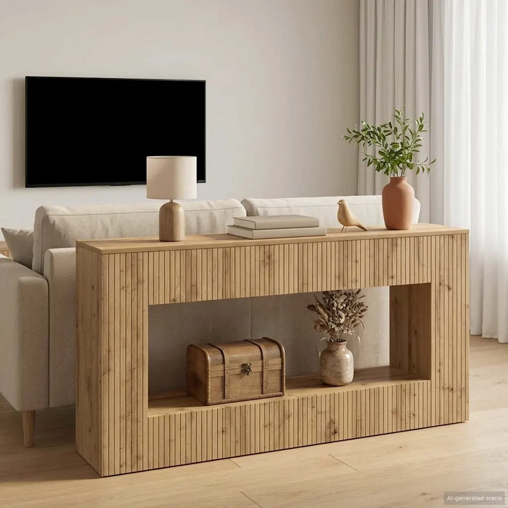 Tavolo consolle Rigato Rovere Artigianale 155 x 29 x 74 cm