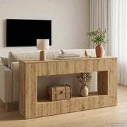 Tavolo consolle Rigato Rovere Artigianale 155 x 29 x 74 cm