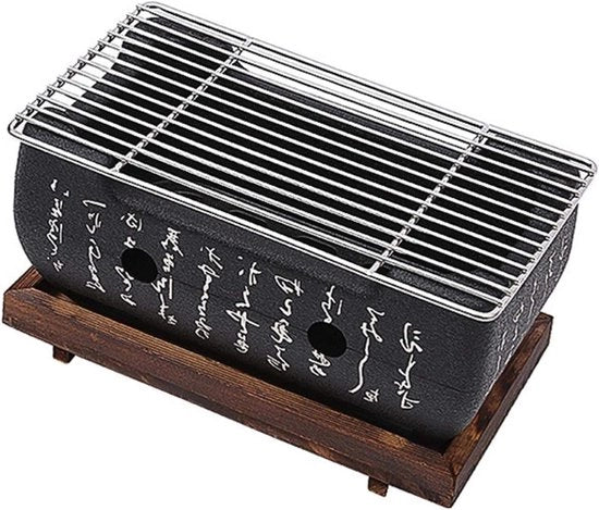 Griglia Mini Barbecue Portatile per BBQ Giapponese a Tavola - Utilizzo Esterno e Interno - Yakiniku Robata Takoyaki - 24 x 125 cm