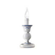 Lumetto Classico Sanremo Metallo E Ceramica Bianco Sfumato Argento 1 Luce E14
