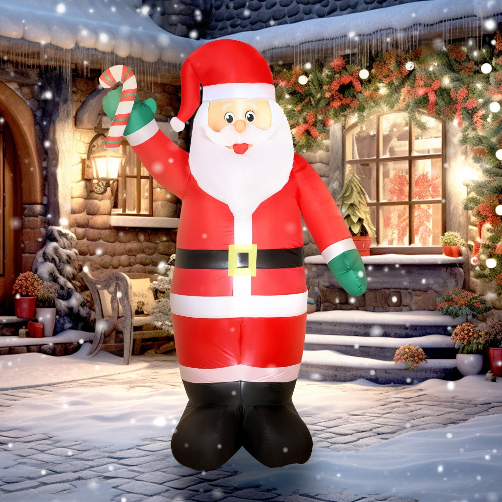 Babbo Natale Inflabile 240 cm con Luci LED e Inflatore ¨C zephmum ¨C Multicolor per Esterno Interno