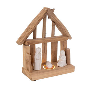 NativitÃ  3 figure Life con casa, stella e LED