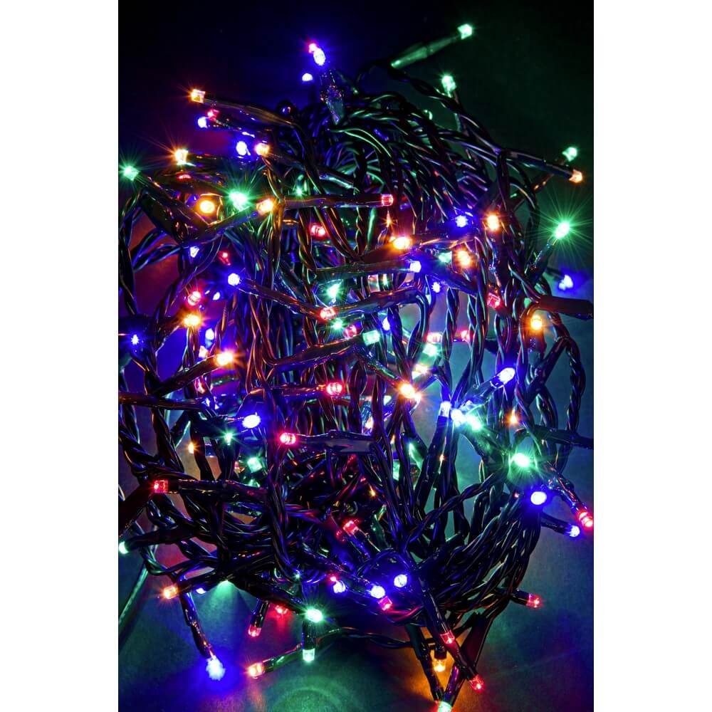 Luci Natale 500 LED Multicolore, Filo Verde 3mm, IP44 (6 Pezzi)