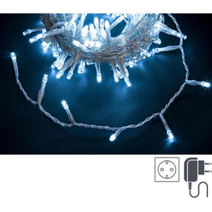 Luci Natale 300 LED Bianco, Filo Trasparente 5mm, IP44 (12 Pezzi)