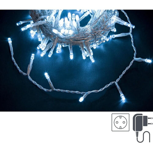 Luci Natale 300 LED Bianco, Filo Trasparente 5mm, IP44 (12 Pezzi)