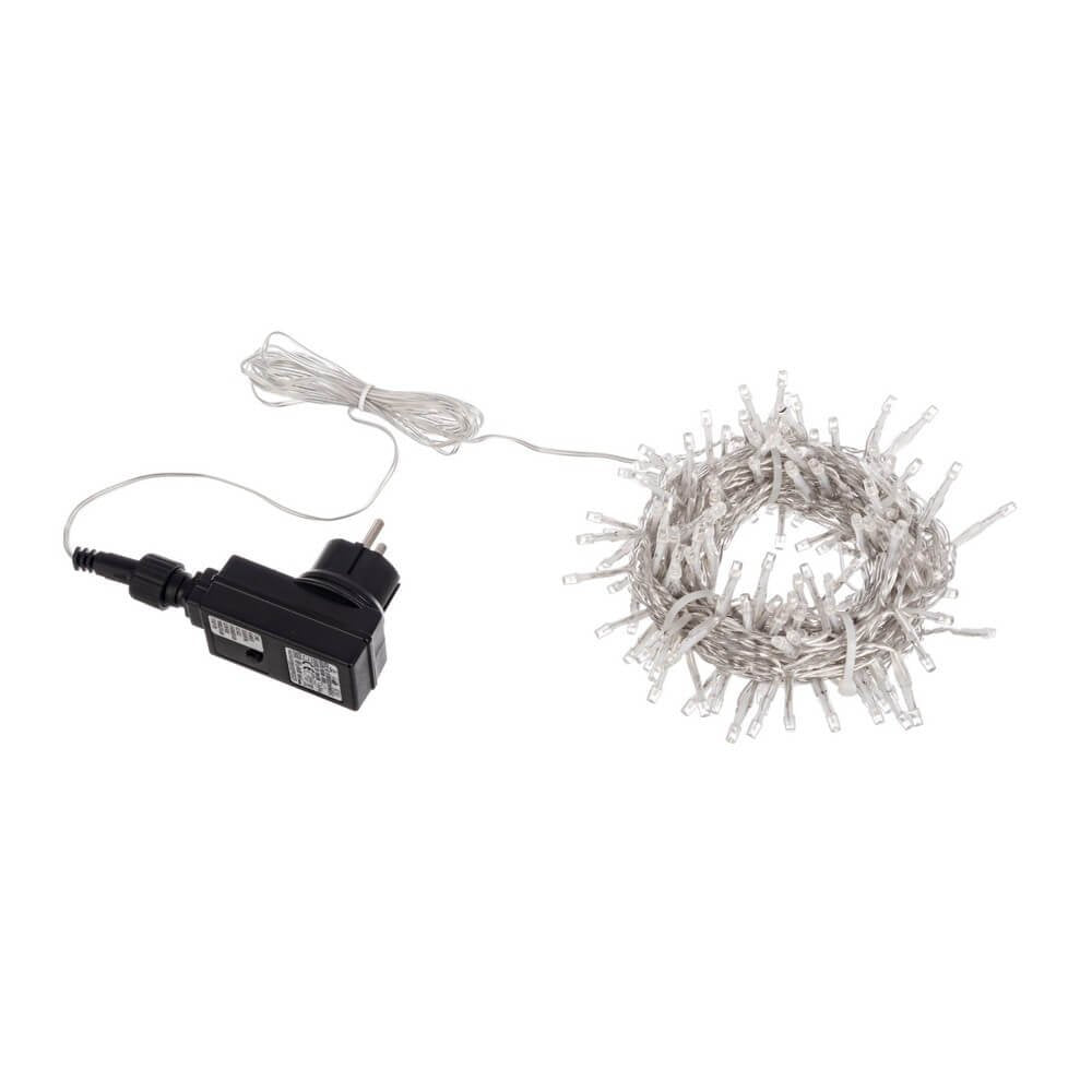 Luci Natale 300 LED Bianco, Filo Trasparente 5mm, IP44 (12 Pezzi)
