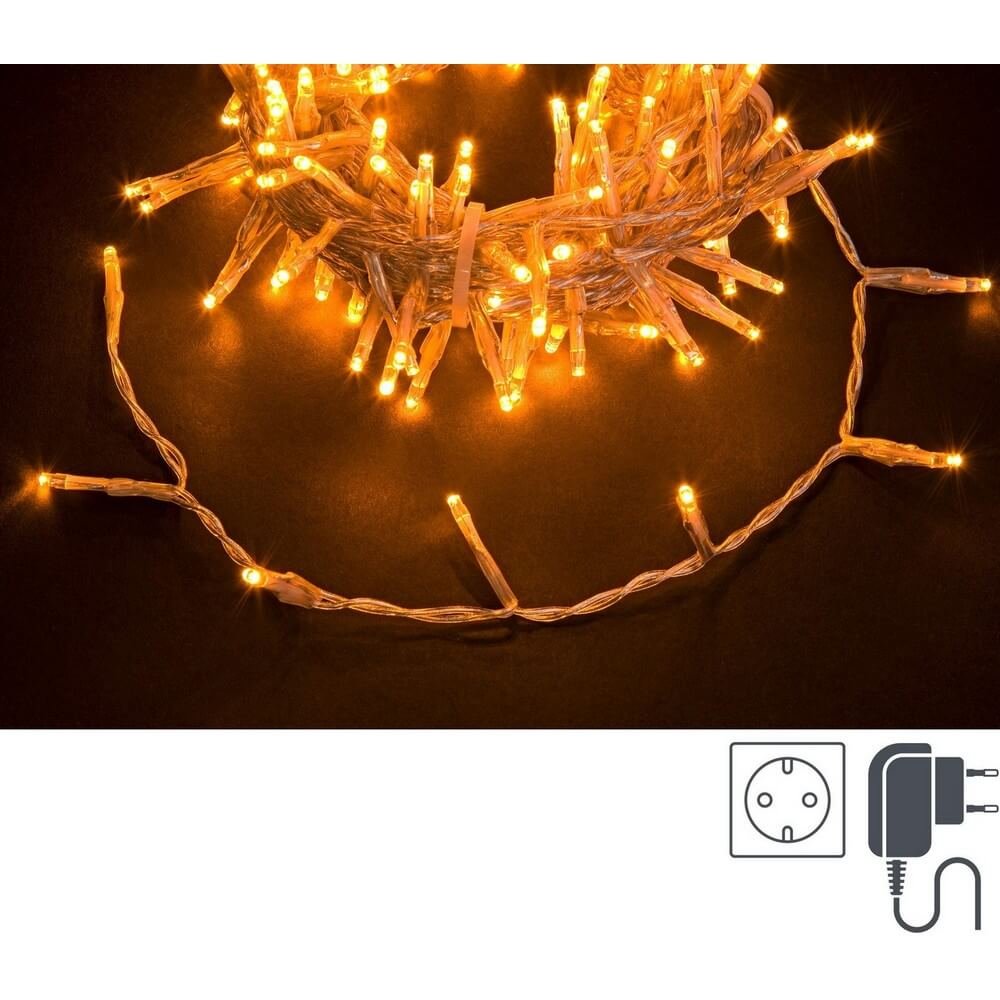 Luci Natale 180 LED Colore Caldo, Filo Trasparente 3mm, IP44 (12 Pezzi)