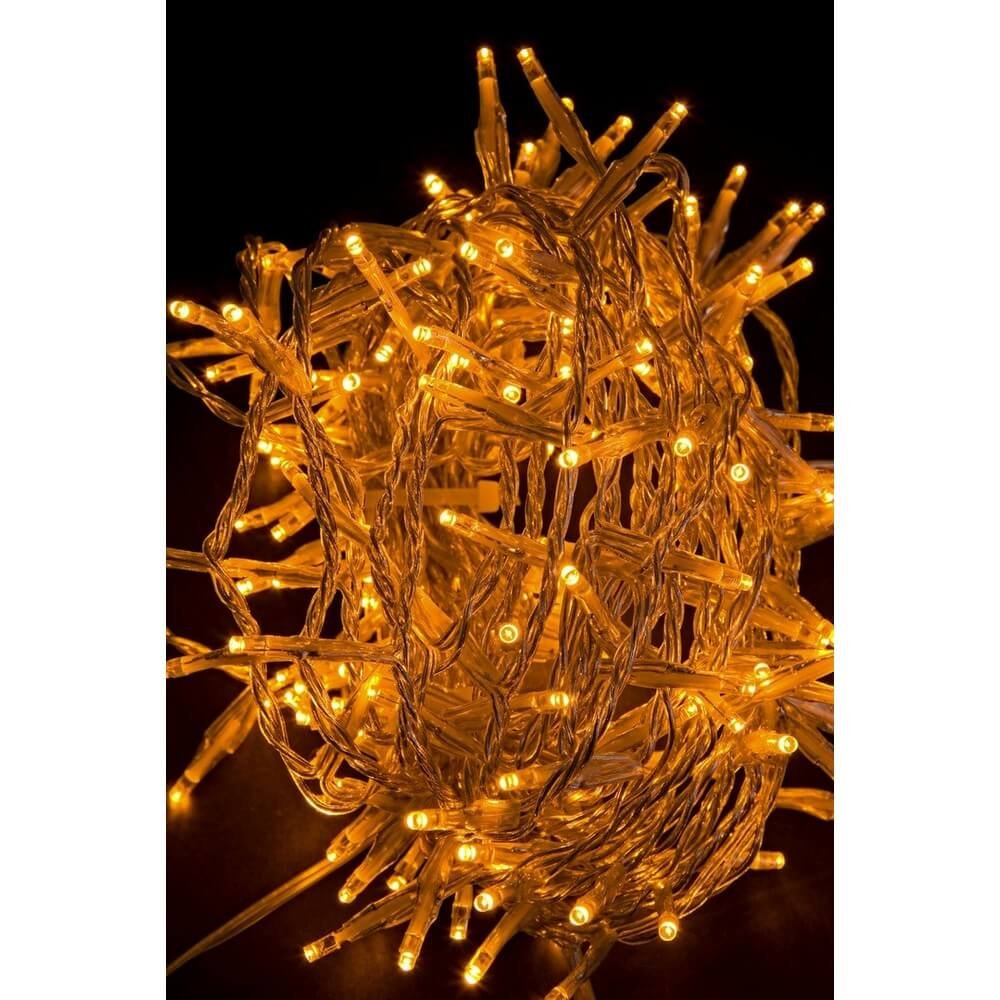 Luci Natale 180 LED Colore Caldo, Filo Trasparente 3mm, IP44 (12 Pezzi)