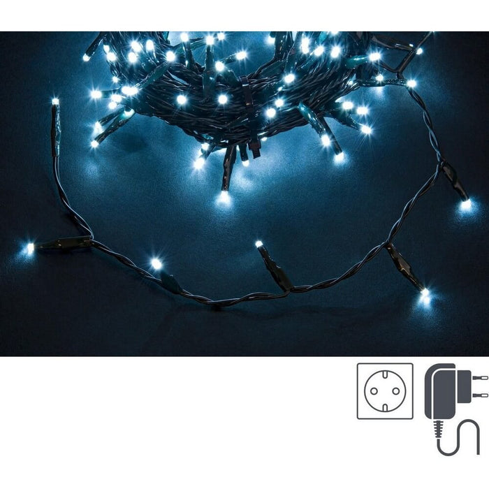 Luci Natale 1200 Lampade Bianco Filo Verde IP44 (6 Pezzi)