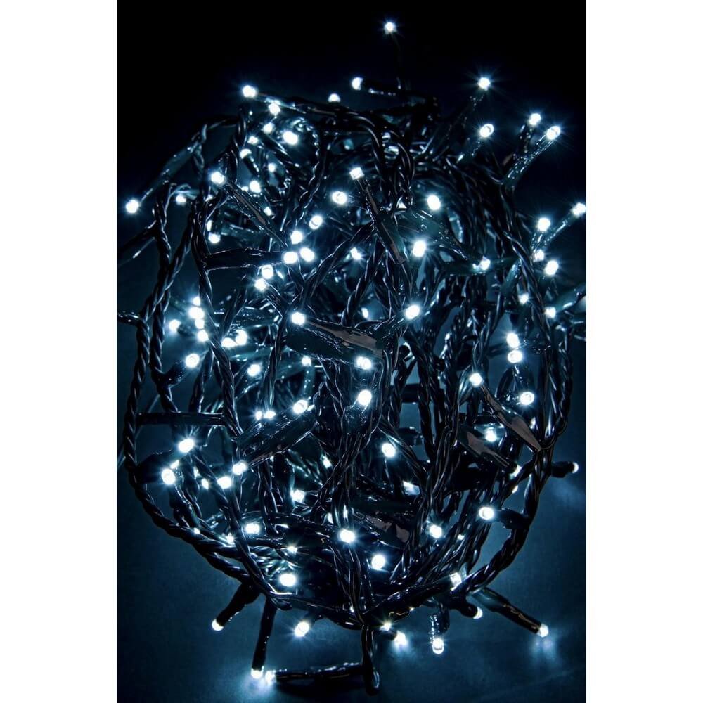 Luci Natale 1200 Lampade Bianco Filo Verde IP44 (6 Pezzi)