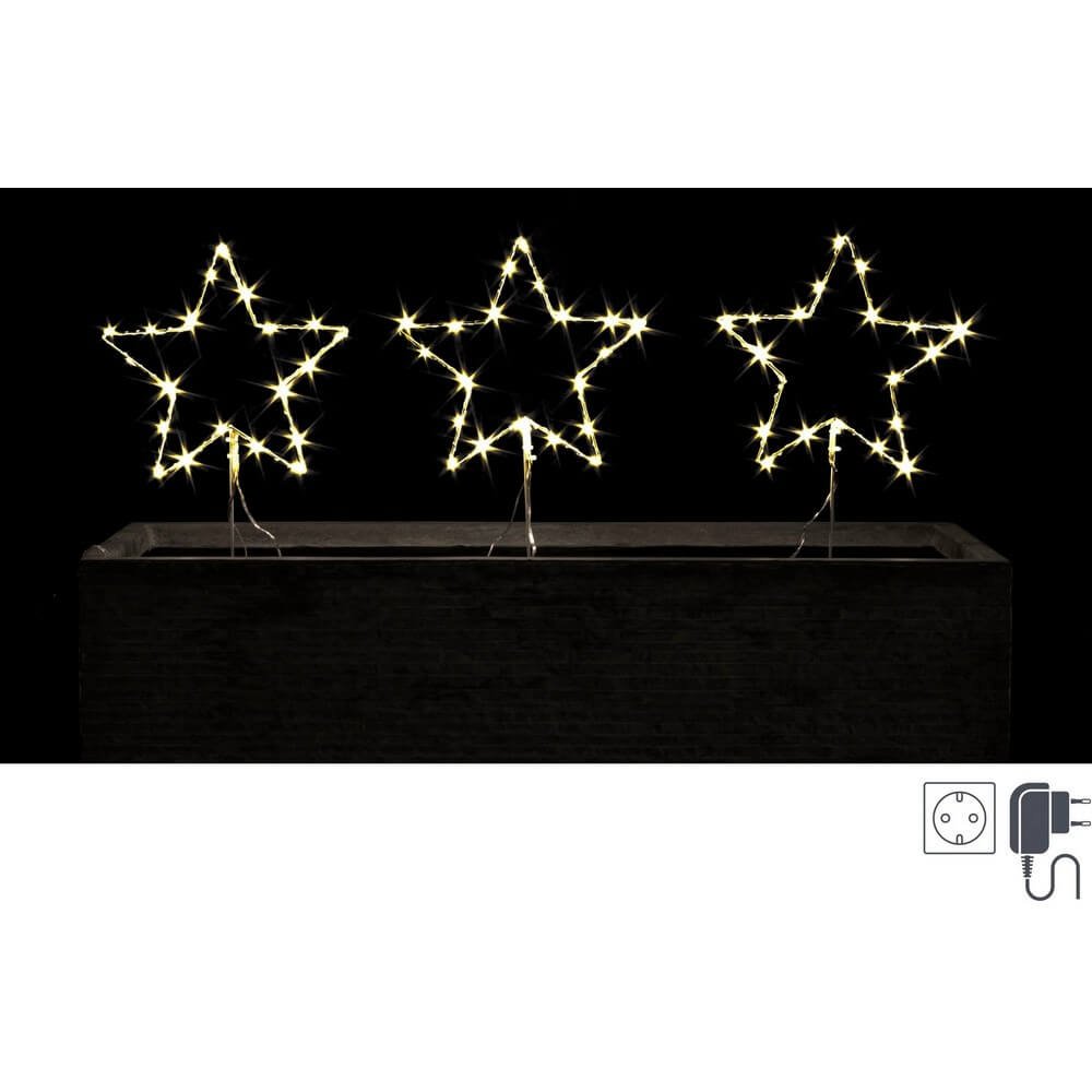 Decorazione Stella con 60 MicroLED Bianco Classic (4 Pezzi)