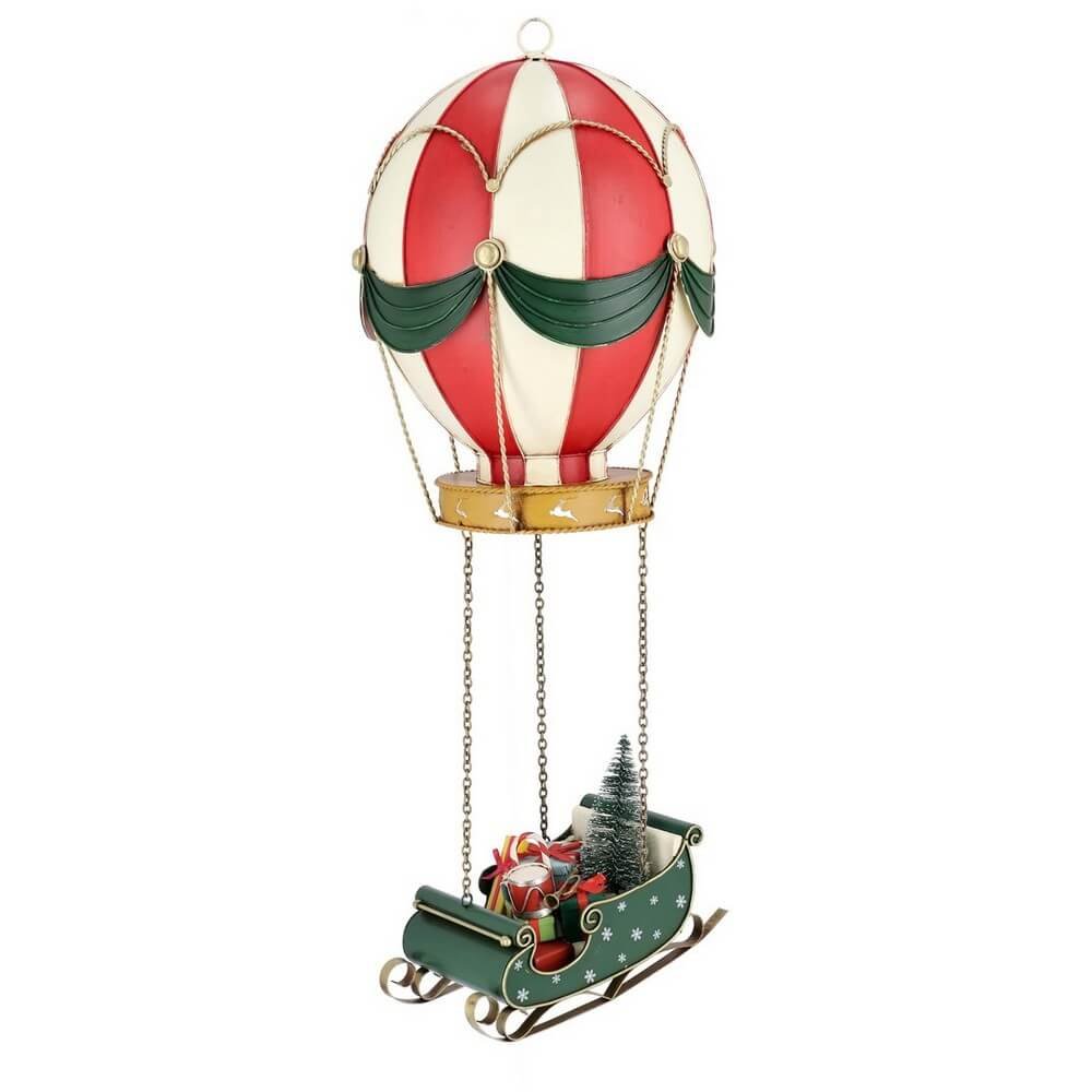 Decorazione natalizia Noelle mongolfiera con regali