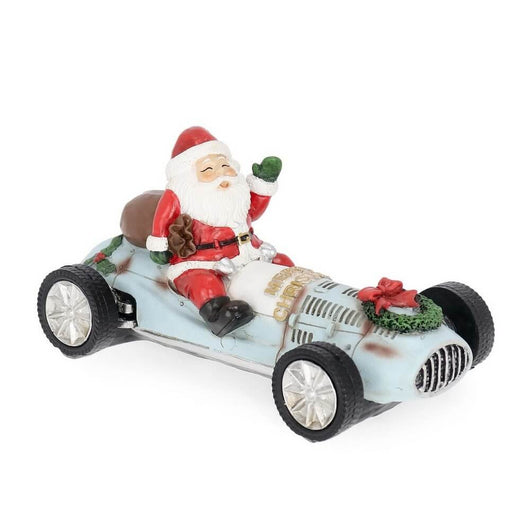 Decorazione Jaime Babbo Natale con macchina azzurra