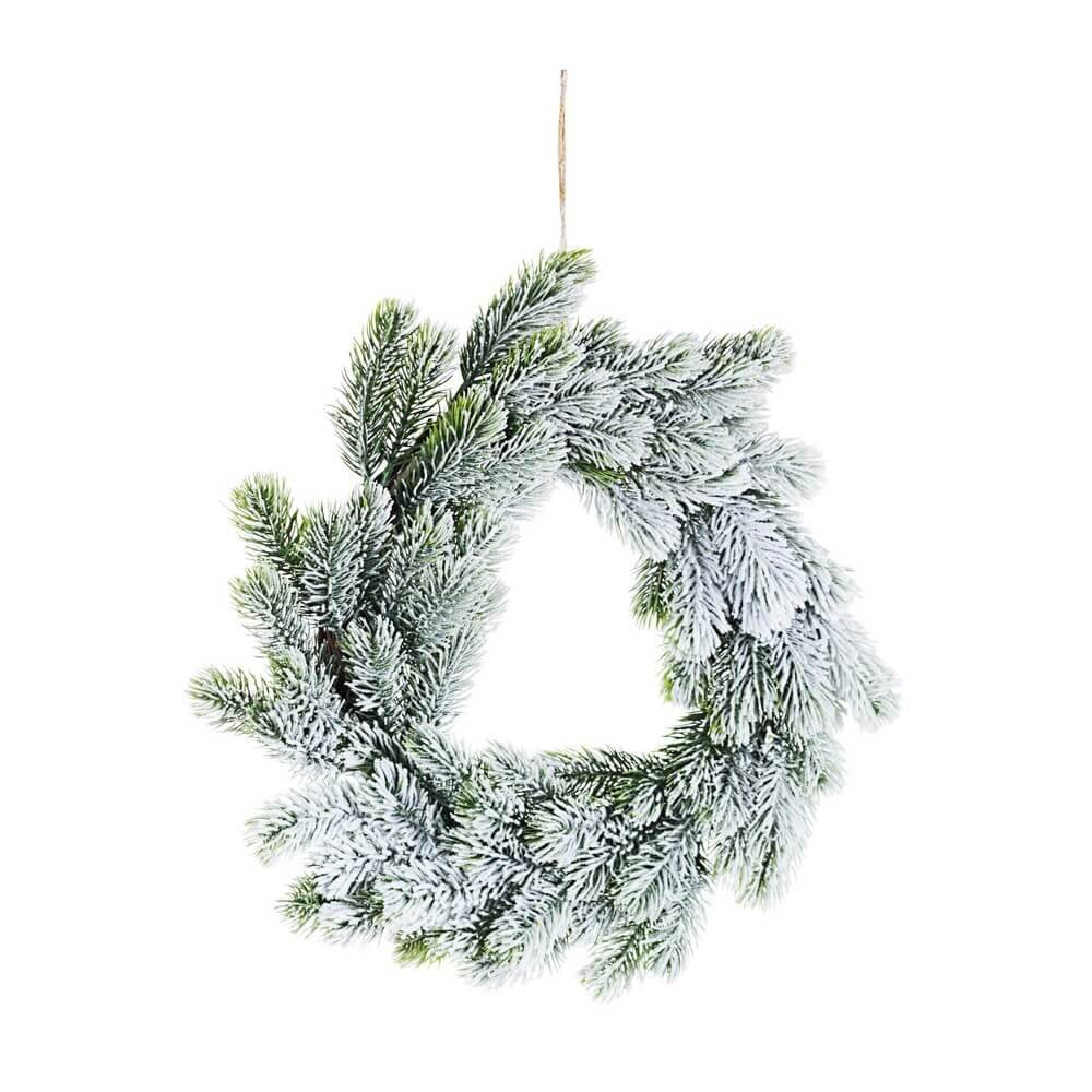 Corona Decorativa Marmolada Innevato Diametro 40cm (4 Pezzi)