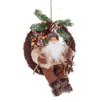 Corona con Babbo Alpino Naturale Diametro 30cm (6 Pezzi)