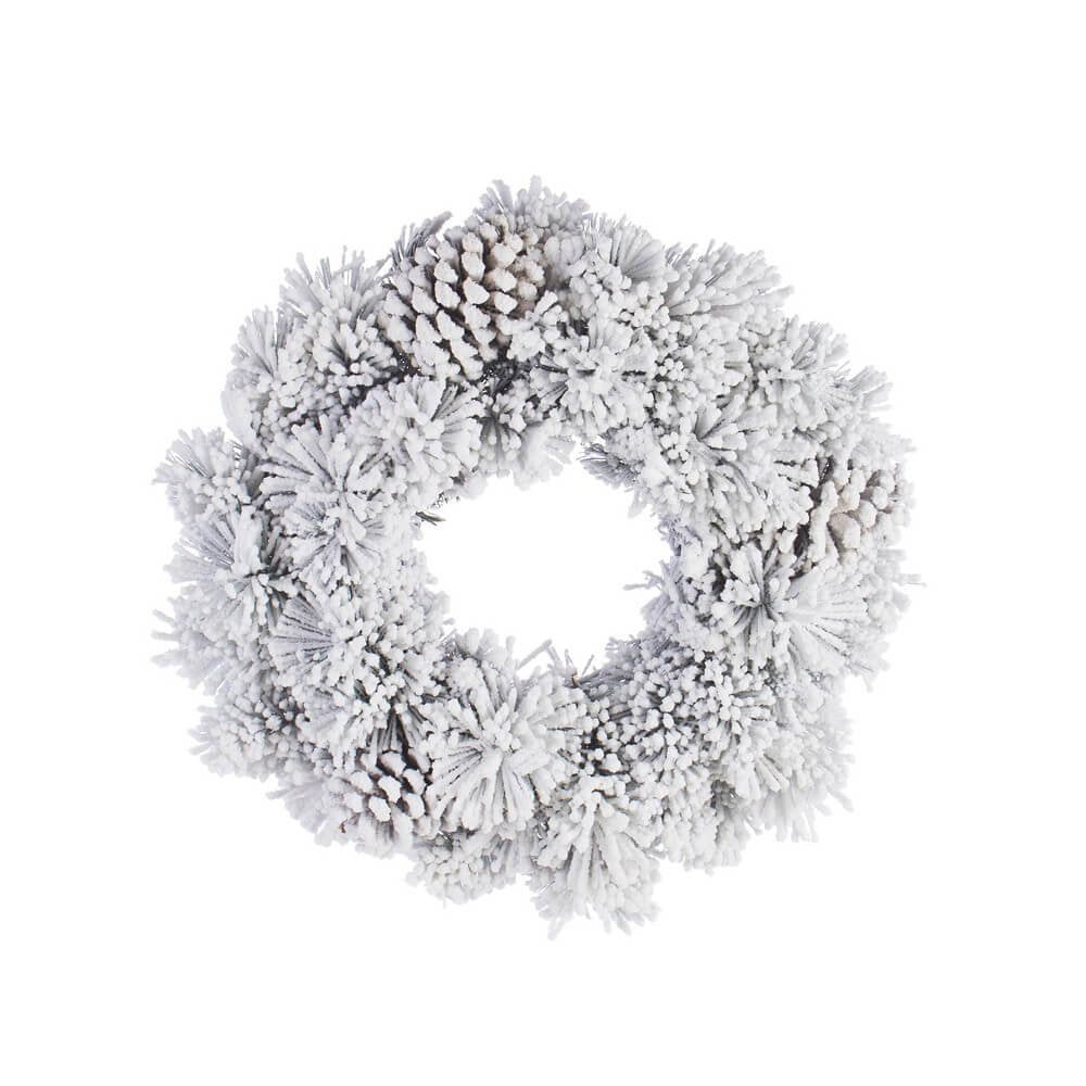 Corona Arves Innevata Diametro 40cm (6 Pezzi)