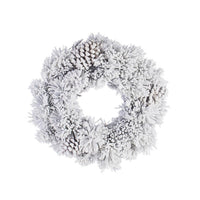 Corona Arves Innevata Diametro 40cm (6 Pezzi)